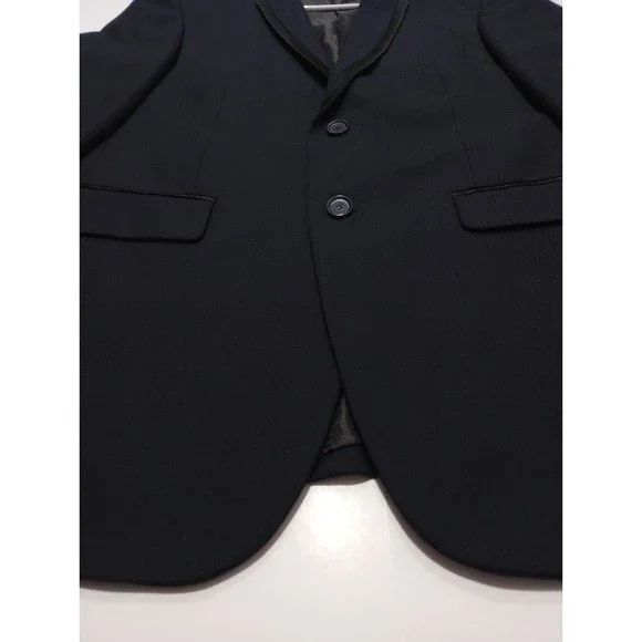 *FALL/WINTER* Stacy Adams Gold Men's Size 40R Dark Blue Plaid Pattern Blazer